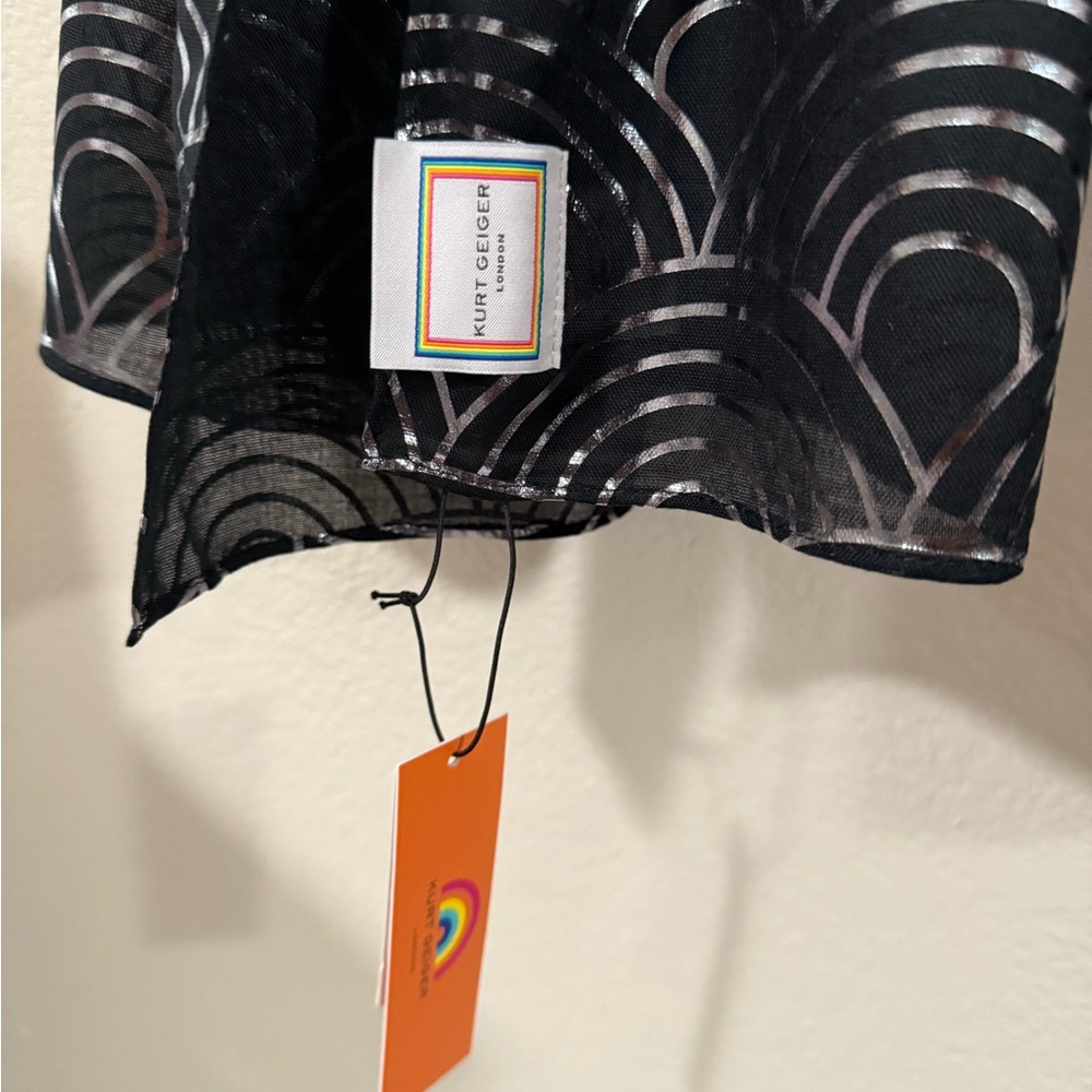 Kurt Geiger Black and Silver Scarf - Picture 4 of 4